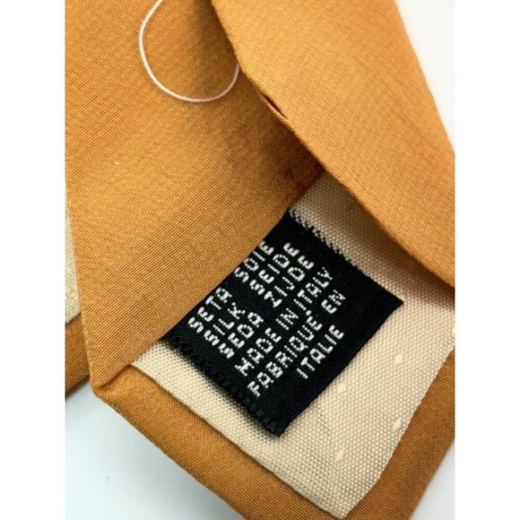 VTG ASSORTED LOT OF 3 - Bright Orange Silk Ties Made in Italy - Picture 11 of 11